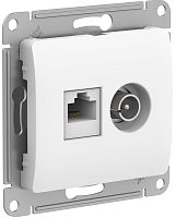 Розетка RJ45+TV Оконечная без рамки Systeme Electric Glossa 2-м. белый картинка